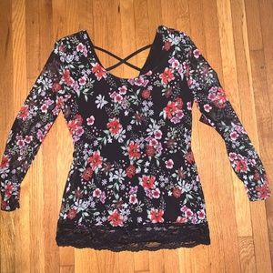 Black Flower blouse
